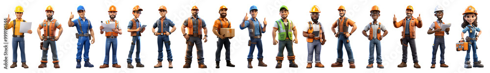 3D jobs character png cut out element set 3D jobs character png cut out element set