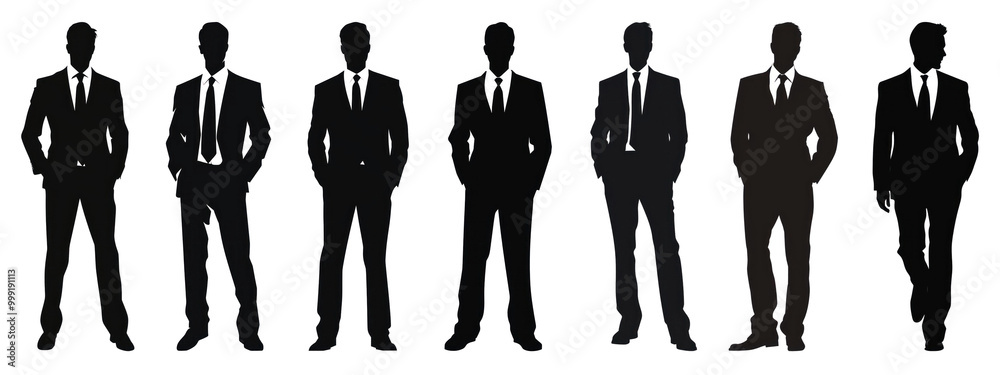 Silhouette businessman full body png cut out element set Silhouette businessman full body png cut out element set