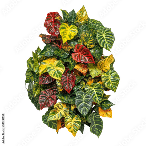 Floral ornament with red roses, isolated on white background