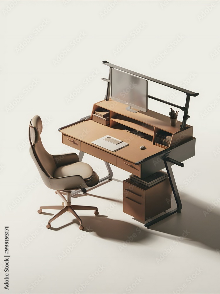 illustration of chair and desk illustration of chair and desk
