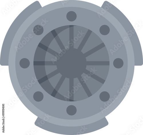 Car clutch disc plate showing the working parts of a clutch on a white background