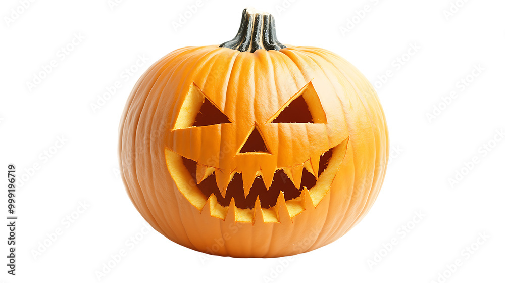 Jack-o-lantern, carved pumpkin with evil smile, orange autumn decoration for Halloween Jack-o-lantern, carved pumpkin with evil smile, orange autumn decoration for Halloween