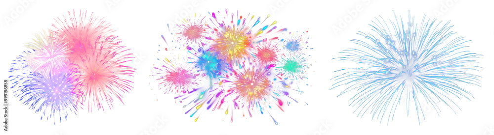 Celebration firework png cut out element set Celebration firework png cut out element set