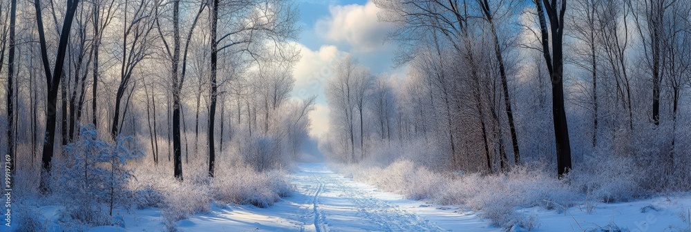 Serene winter wonderland landscape