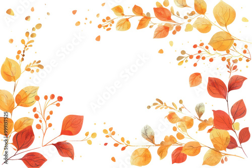 Autumn leaves border design