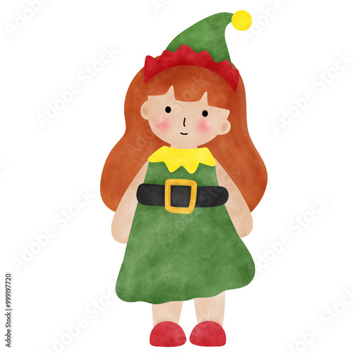 cute christmas elf clipart.