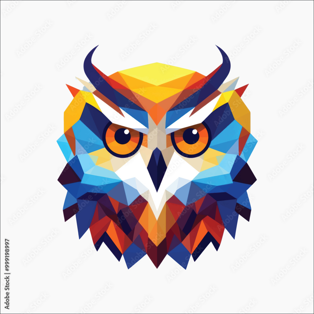 Naklejka premium Colorful geometric owl illustration