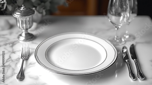 Wallpaper Mural  Waiting for our dinner with served plate, fork, and knife in a girl's hands on a white background. A place for text, top view. isolated on white background design  Torontodigital.ca