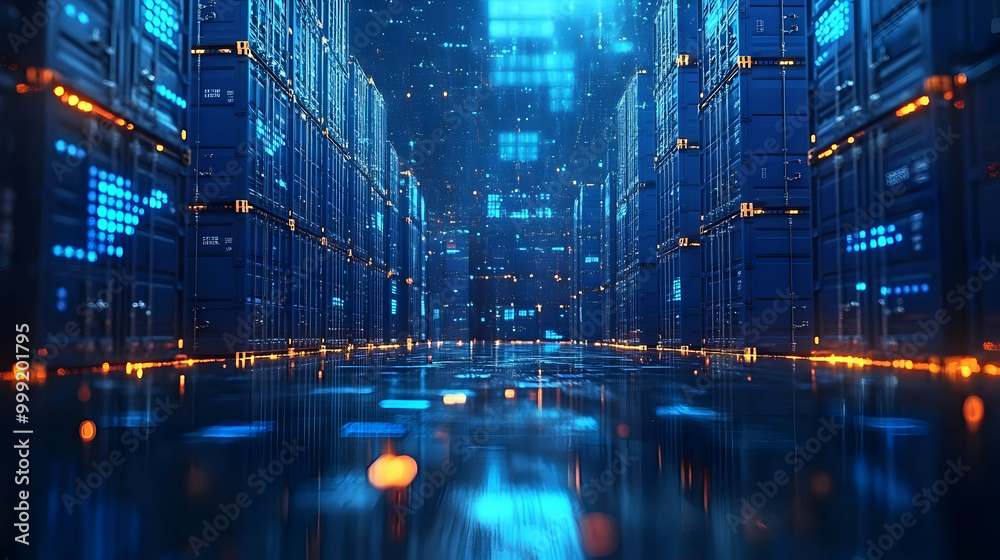 A Futuristic Cityscape of Data Centers and Digital Networks A Futuristic Cityscape of Data Centers and Digital Networks