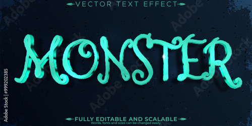 Monster hunter text effect, editable horror and scary text style