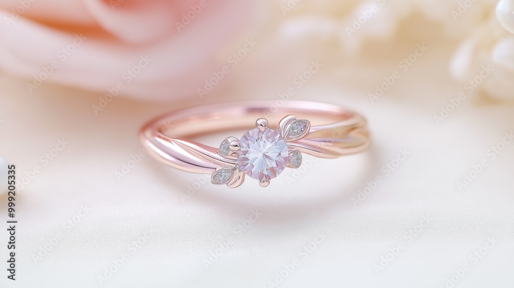 A stunning delicate women's ring showcasing intricate design elements against a soft, romantic backdrop of warm pastel hues A stunning delicate women's ring showcasing intricate design elements against a soft, romantic backdrop of warm pastel hues