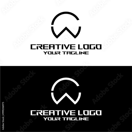 creative letter logo cw desain vektors