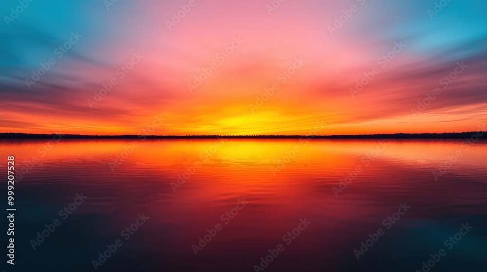 Vibrant Sunset Reflection on Calm Lake Water Nature Photography Vibrant Sunset Reflection on Calm Lake Water Nature Photography