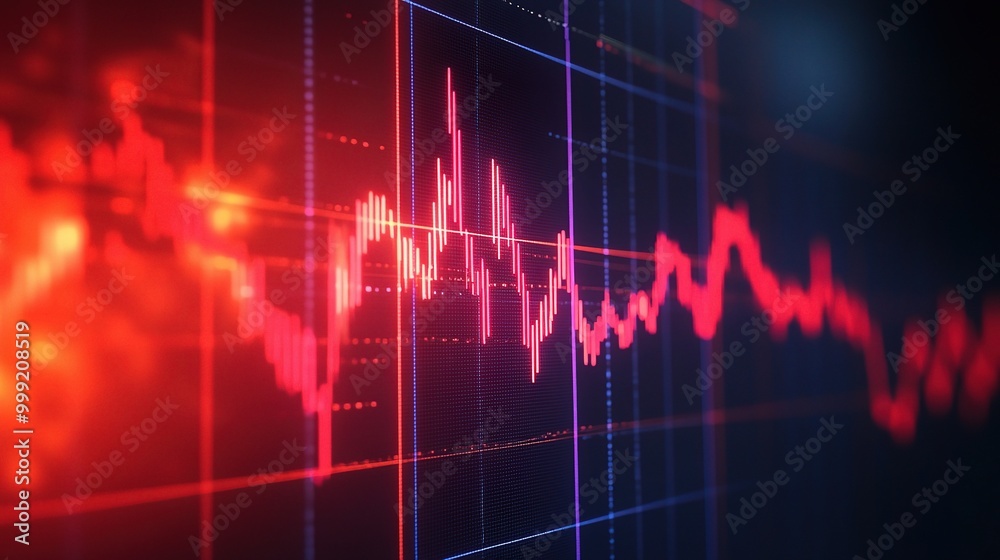 Vibrant Red Digital Waveform Abstract Image Vibrant Red Digital Waveform Abstract Image