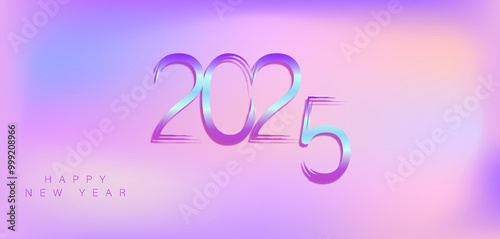 An elegant New Year 2025 design, showcasing cheerful motifs and bright colors to welcome the new year