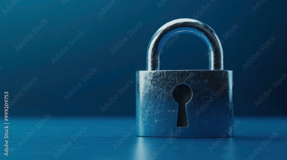 Fototapeta premium Padlock on Blue Background