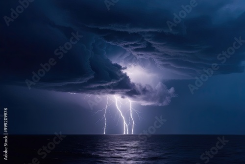 Stunning Midnight Navy Storm Electric Atmosphere Thunderstorm Themes