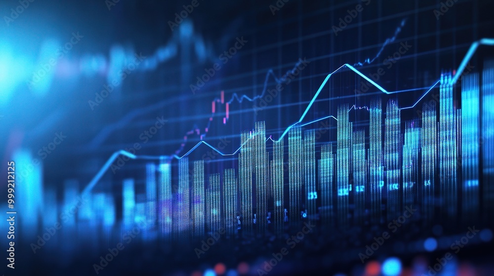 Abstract Data Visualization with Blue Tones Abstract Data Visualization with Blue Tones