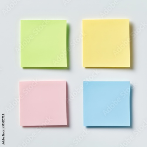 colorful sticky notes on a white background