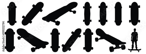 Skateboard silhouette set vector design big pack of sport illustration and icon