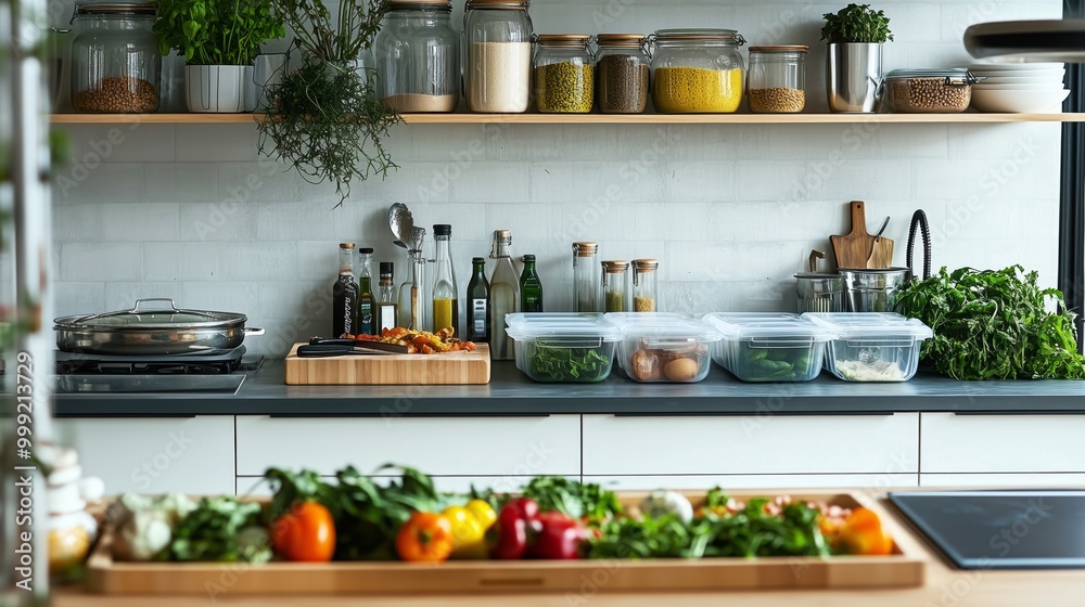 A modern kitchen where every element is designed to reduce waste. A modern kitchen where every element is designed to reduce waste.