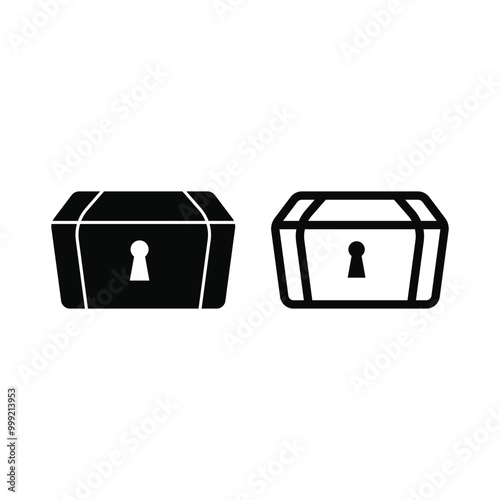 chest icon vector design silhouette and outline style