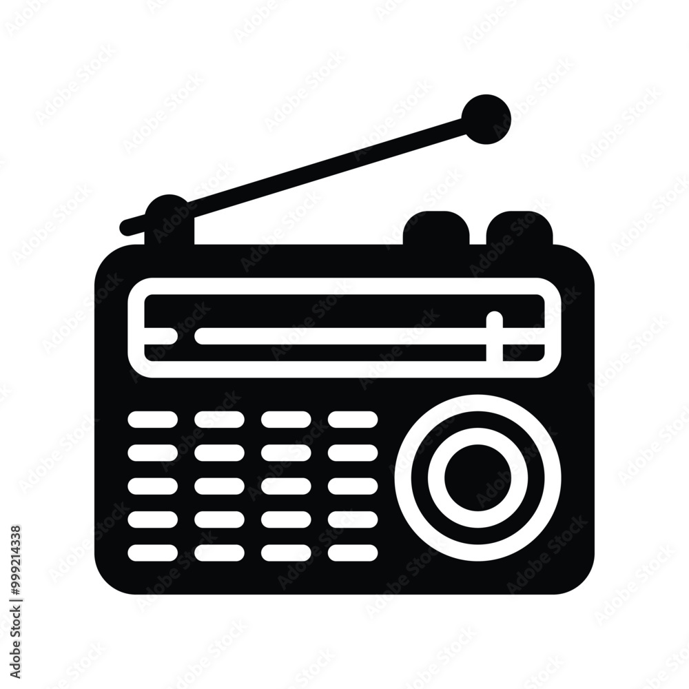 Radio icon isolated on white background. Radio symbol, logo illustration Radio icon isolated on white background. Radio symbol, logo illustration