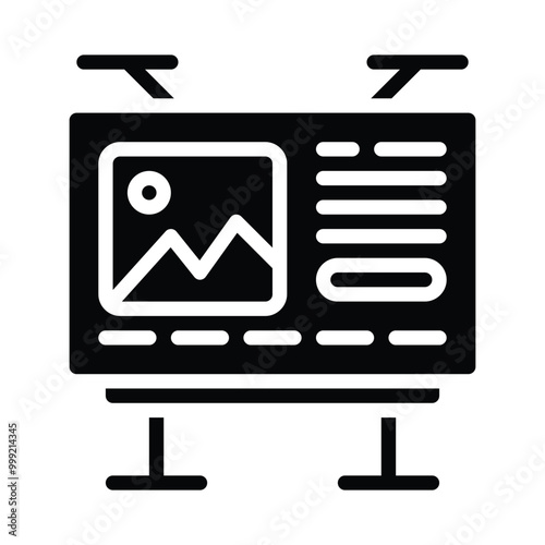 Billboard icon isolated on white background. Billboard symbol, logo illustration
