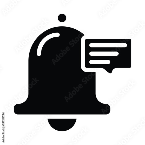 Notifications icon isolated on white background. Notifications symbol, logo illustration