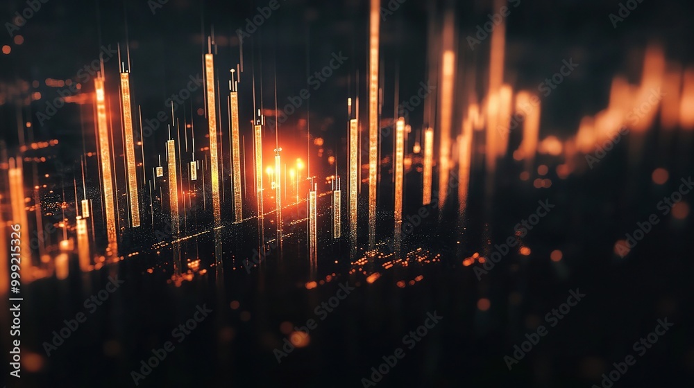 Obraz premium Abstract Digital Data Visualization with Glowing Elements