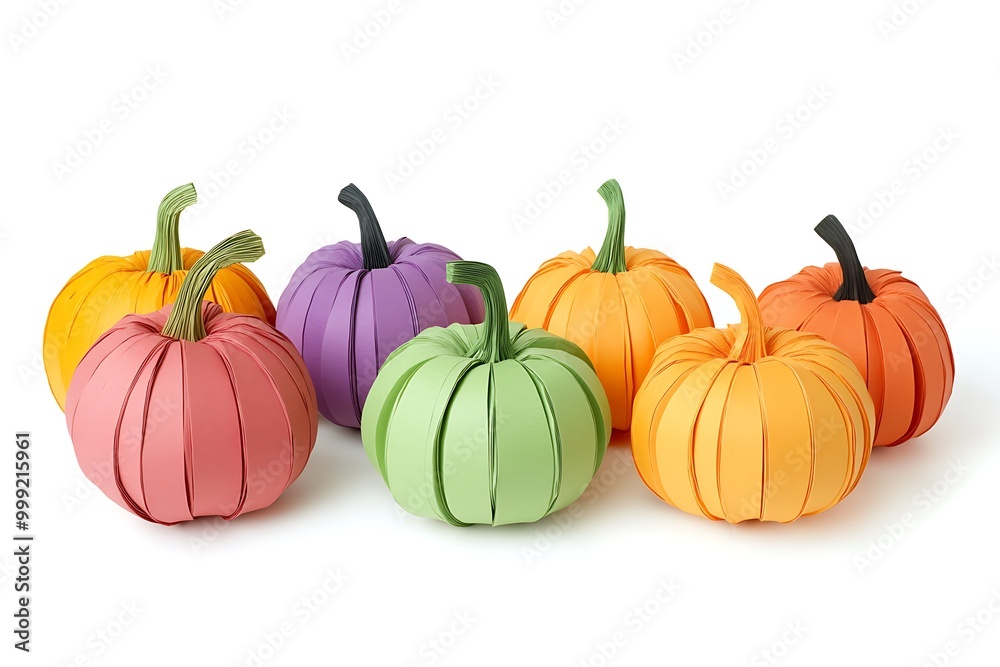 Obraz premium colorful pumpkin decoration isolated on white background