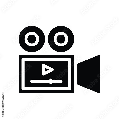 Video icon isolated on white background. Video symbol, logo illustration