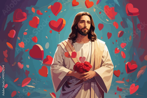 heaven love  background jesus illustration