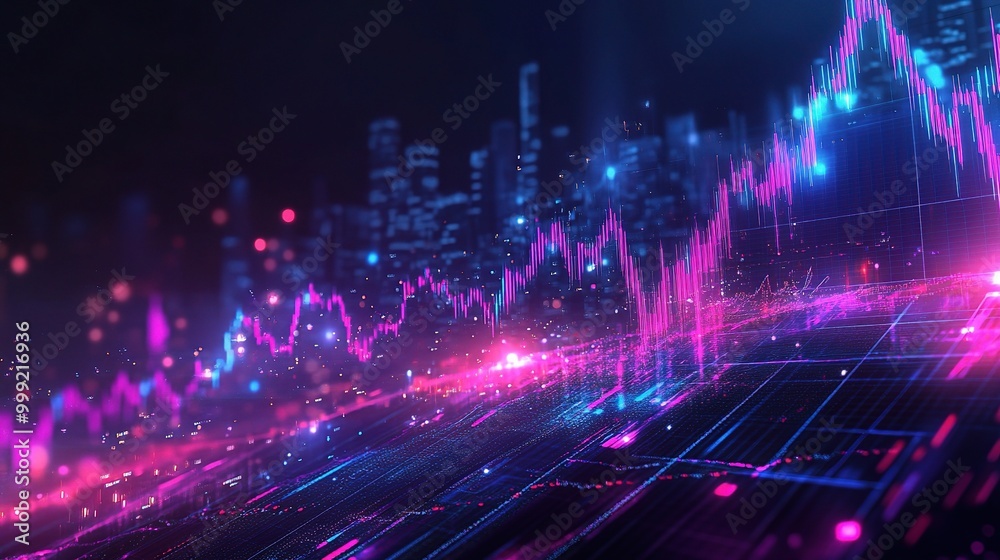 Vibrant Digital Stock Market Visualization Vibrant Digital Stock Market Visualization