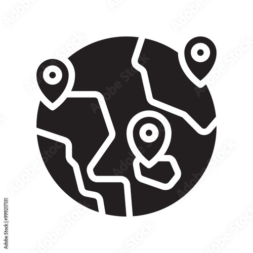 World icon isolated on white background. World symbol, logo illustration