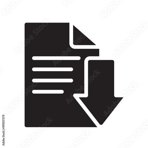 Download icon isolated on white background. Download symbol, logo illustration