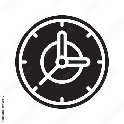 Clock icon isolated on white background. Clock symbol, logo illustration