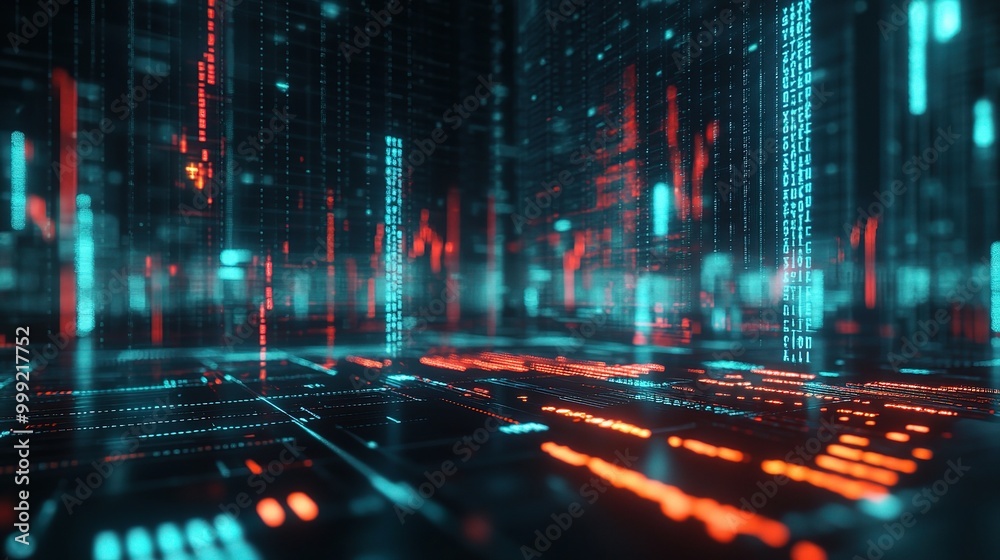 Futuristic Data Pattern in Neon Colors Futuristic Data Pattern in Neon Colors
