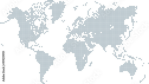 Fototapeta Naklejka Na Ścianę i Meble -  World map in dots vector art, editable