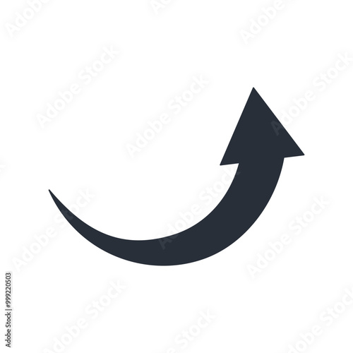 Wallpaper Mural Curved arrow, direction indicator. Vector illustration icon isolated on white background. Torontodigital.ca