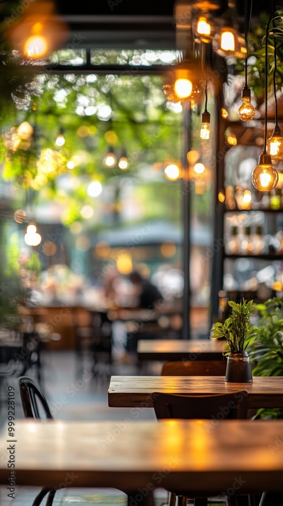 Cozy outdoor cafe terrace with warm glowing Edison bulbs hanging above wooden tables, creating an inviting ambiance for evening dining and relaxation. Cozy outdoor cafe terrace with warm glowing Edison bulbs hanging above wooden tables, creating an inviting ambiance for evening dining and relaxation.