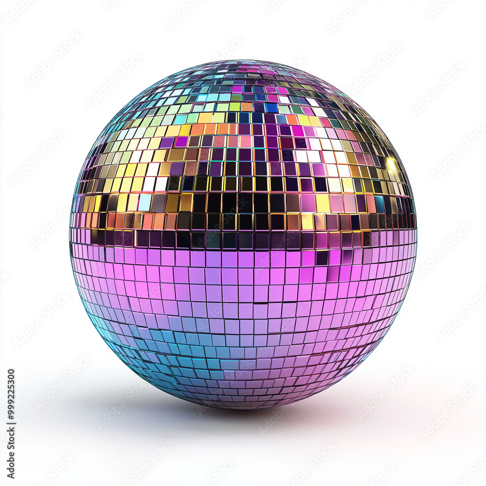 Shiny silver colorful disco ball isolated on white Shiny silver colorful disco ball isolated on white