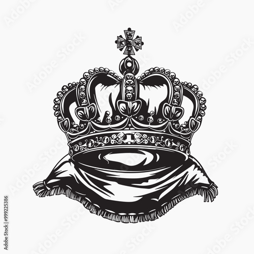 rawpixeloffice21_the_king_crown_on_a_jewelry_pillow_tattoo_flat_00c0f71c-d993-4251-8b07-b9b99b99c19e-p