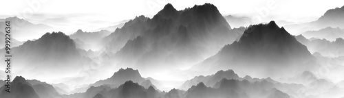panorama of the mountains in the morning