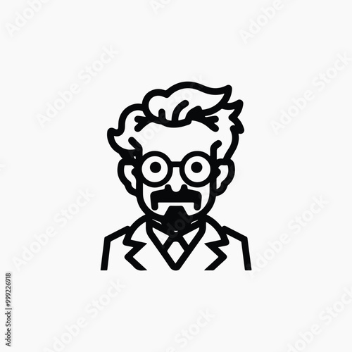 Professor icon with glasses