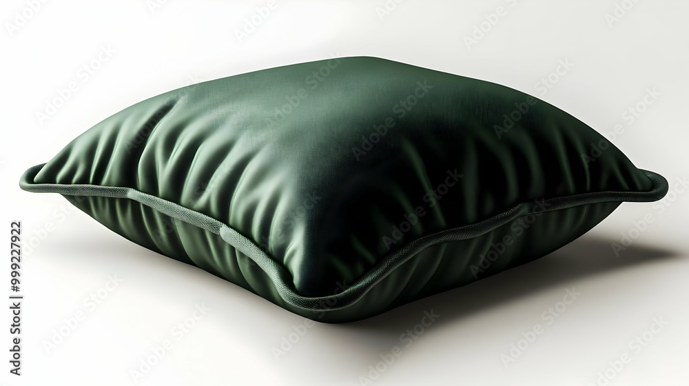 Green Velvet Pillow with Piping - Soft, Comfortable & Stylish Green Velvet Pillow with Piping - Soft, Comfortable & Stylish
