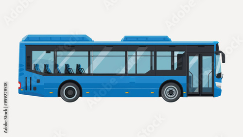 Modern blue city bus illustration