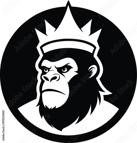 King Gorila Head-Vector Stock Illustration