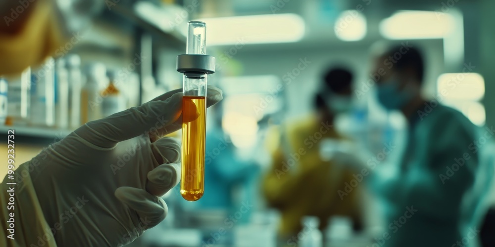 a volunteer receiving an experimental drug, with a clinical trial setup in the background, capturing an innovative moment. a volunteer receiving an experimental drug, with a clinical trial setup in the background, capturing an innovative moment.