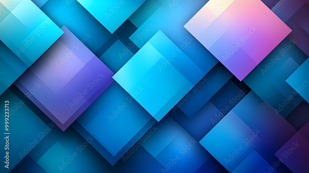 Abstract Geometric Design with Blue and Purple Squares Abstract Geometric Design with Blue and Purple Squares